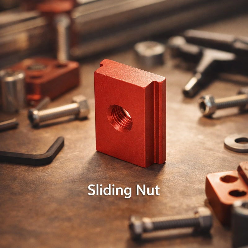 Aluminum Alloy Sliding Nut T Track Slider Red 5 Pcs For Table Saws Milling Machines - Image 3