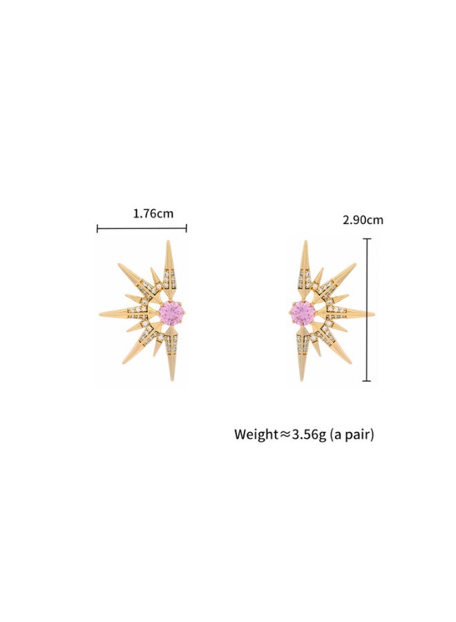 “ Vibrant Summer Celestial Candy Collection”  - Luxury Adjustable Vacay Jewelry Set - Adjustable Sakura Pear-cut ring, Dazzling Starburst Pink Studs & Vibrant Rainbow Tennis Bracelet - 3-Piece Summer Vacation Essentials - Image 2
