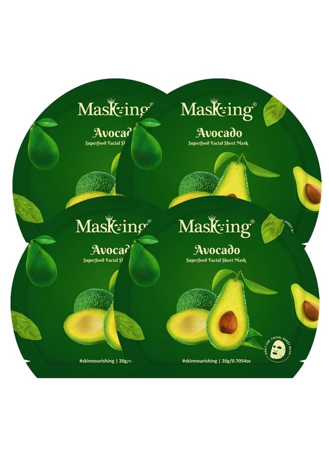 MasKing Superfood Avocado Sheet Mask for Skin Brightening, Hydrating for Women and Men, Pack of 4 - Image 1