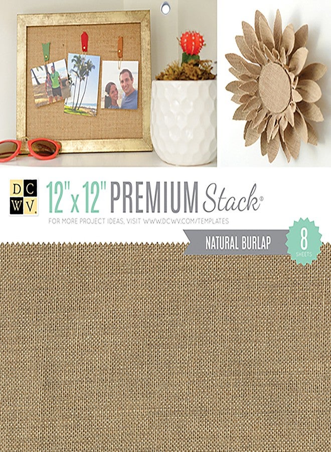 American Crafts DCWV Single-Sided Specialty Stack 12"X12" 8/Pkg-Natural Burlap
