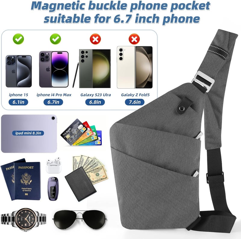VADOO Sling Bag - Anti-theft Crossbody Shoulder Bag for Men and Women - Image 4