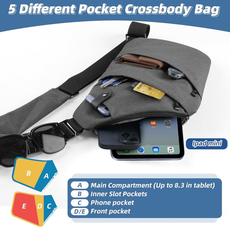 VADOO Sling Bag - Anti-theft Crossbody Shoulder Bag for Men and Women - Image 5