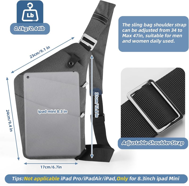 VADOO Sling Bag - Anti-theft Crossbody Shoulder Bag for Men and Women - Image 2
