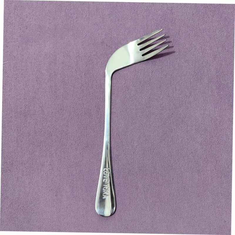 Angled Stainless Steel Curved Spoon Fork for Elderly Wrist Stress Relief - Image 3