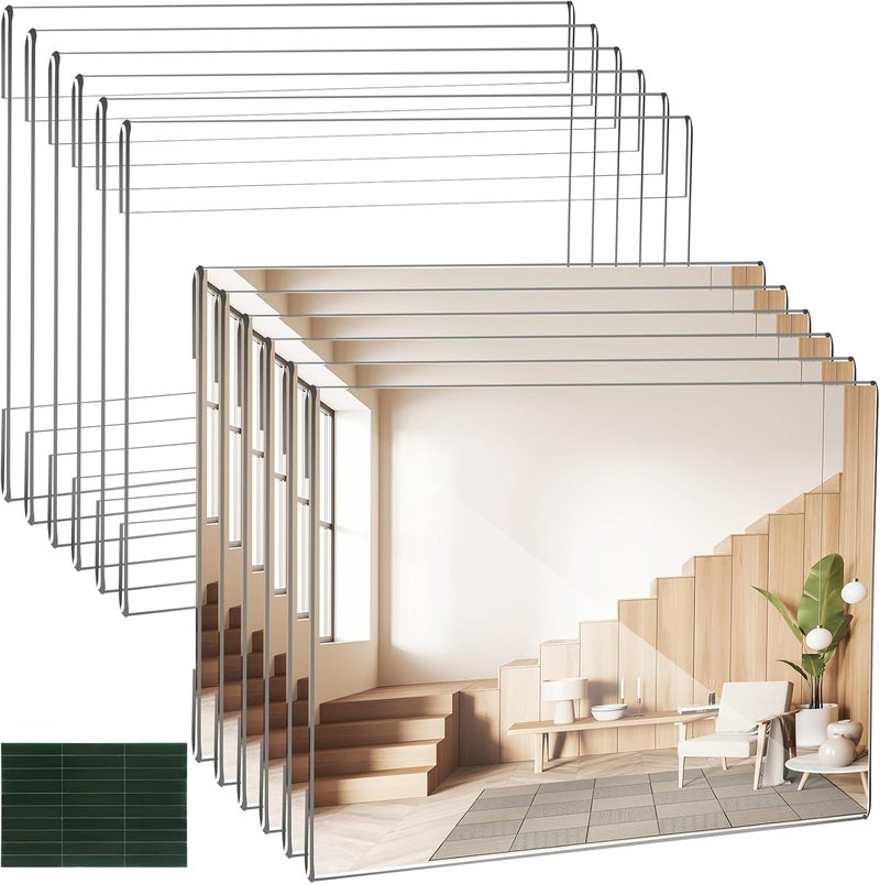 Qunclay إطارات صور أكريليك شفافة 12 قطعة للحوائط عرض بلاستيكي مع شريط شفاف للتعليق للصور للديكور المنزلي والمكتبي تركيب أفقي 4 x 6 بوصات - Image 1