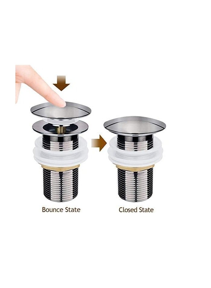 Sundex مصرف حوض غير مثقوب حديث قابل للضغط من النيكل، سدادة حوض الحمام - Image 4