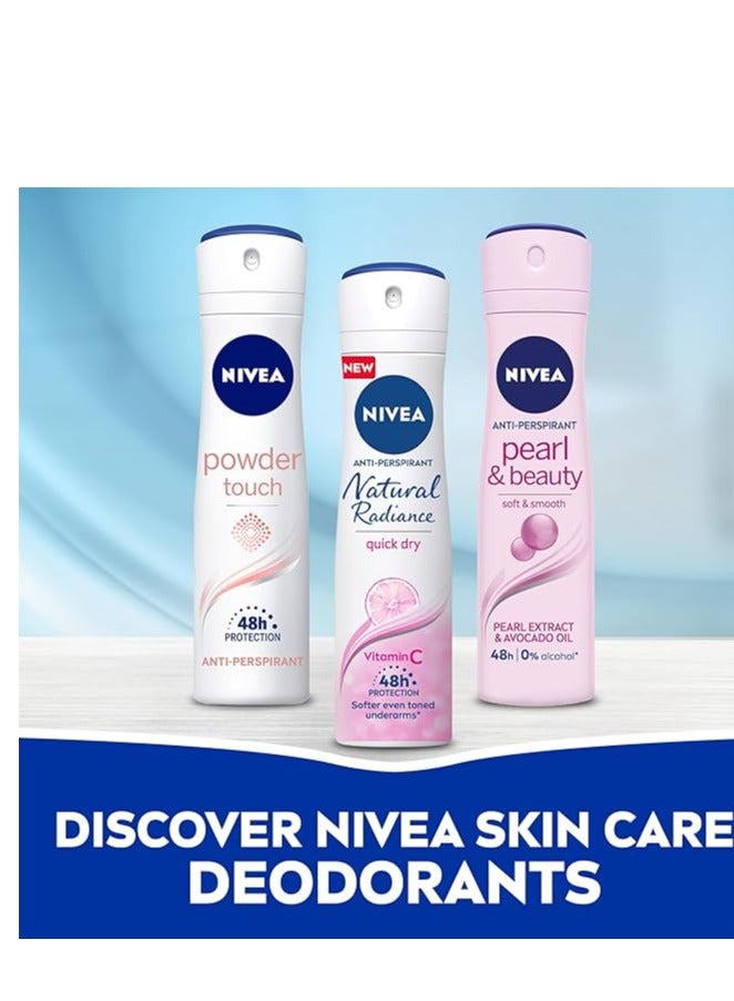 Nivea Natural Radiance Deodorant Spray White/Pink 150ml - Image 3
