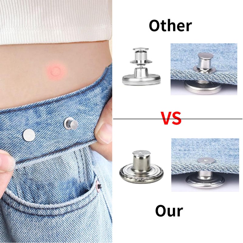 JANCAN 14 PCS Jean Buttons for Loose Jeans - 17 mm Reusable Replacement Buttons No-Sew Nailess Removable Metal Jeans Buttons with Screwdrivers for Cowboy Clothing Jackets Pants DIY Accessories (14) - Image 5