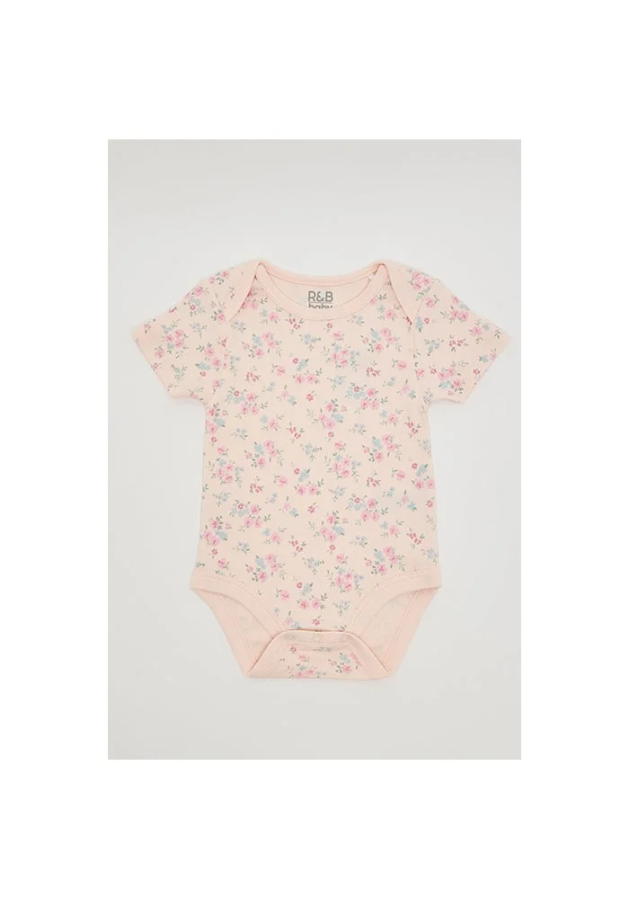 R&b 3 Pack Printed Bodysuits with Short Sleeves