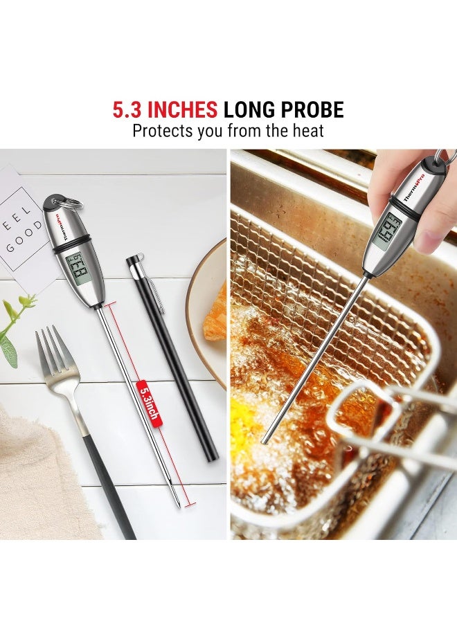 ThermoPro TP02S Digital Food Thermometer for Cooking Bread Baking Sourdough Liquids, Meat Thermometer Digital with Super Long Probe for Grill Kitchen BBQ Oil Milk Yogurt Candy Making Accessory Digital - Image 3