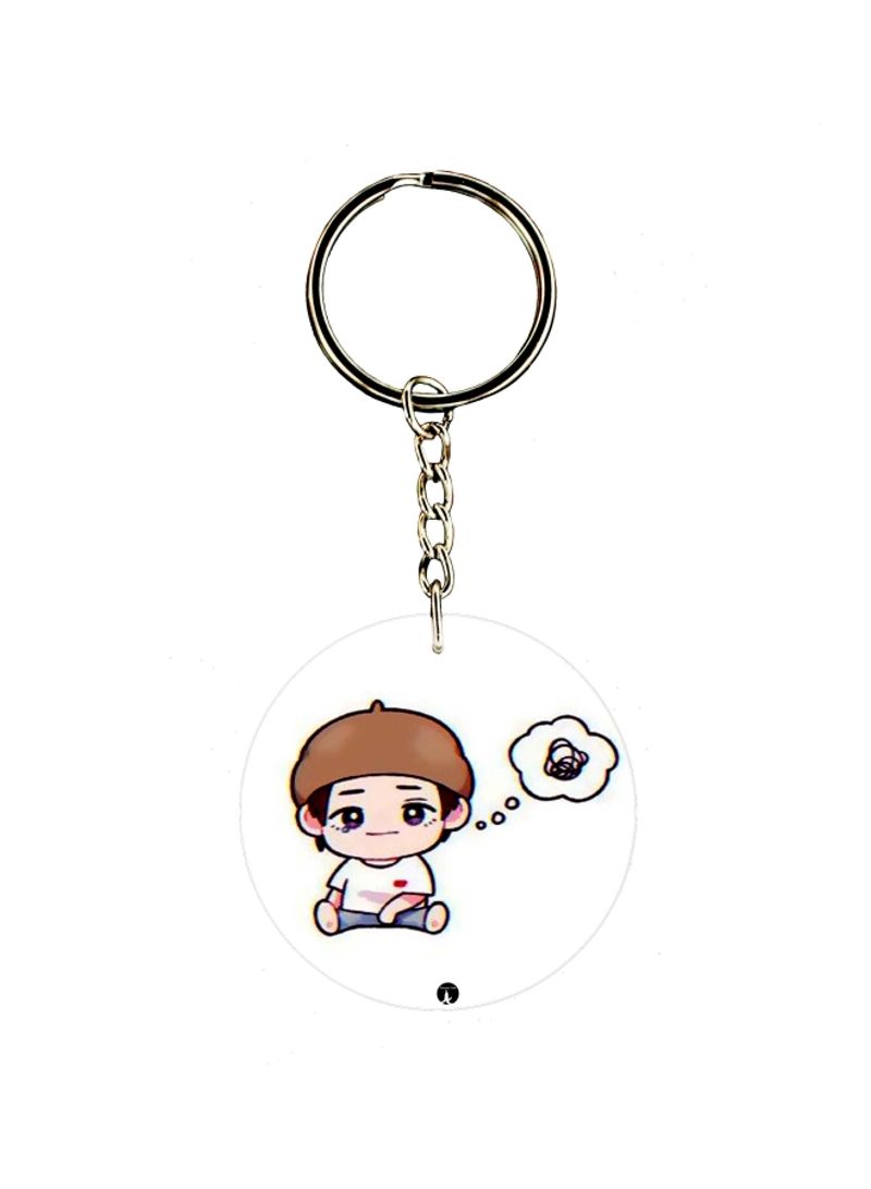 RKN Cartoon Boy Printed Dual Sided Keychain