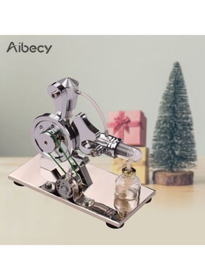 NIBEMINENT Hot Air Stirling Engine Motor Model Building Kit Silver/Rose Gold - Image 3