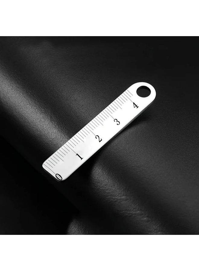 1 Ruler Counter With Keychain Portable Stainless Steel Mini Measuring Tool For Office School Art Projects - Image 5