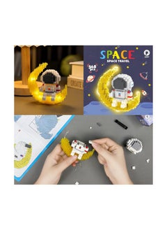 Excefore Astronaut Mini Building Blocks, Micro Blocks Cool Small Toys with Led Lighting Kit, Astronaut Micro Block Model Set Gift for Kids or Adults, Space Toy Puzzle Assembling Toys (368 PCS)  - Image 5