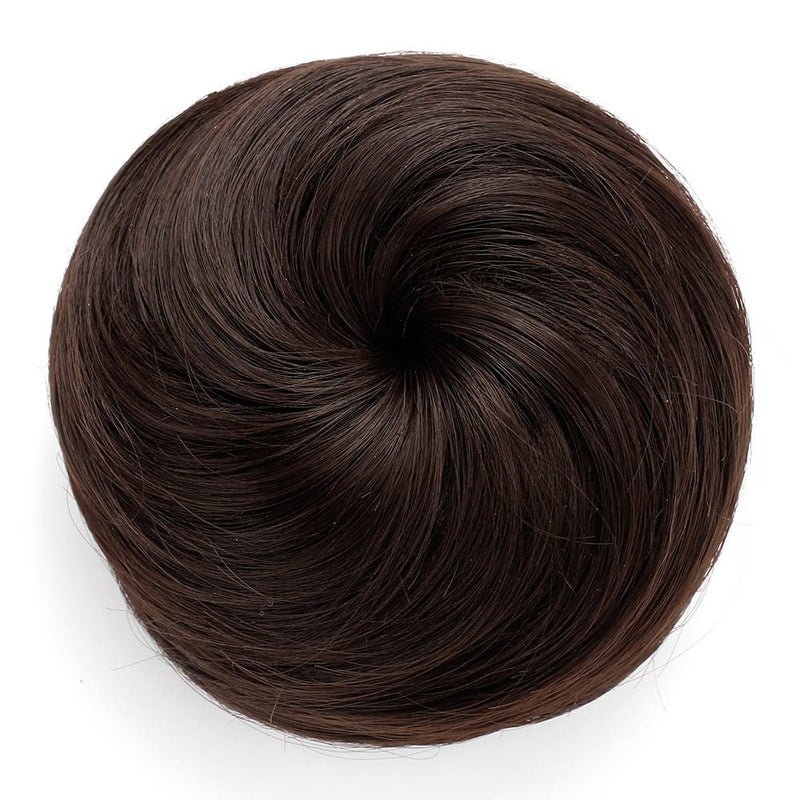 Onedor Synthetic Fiber Hair Extension Chignon Donut Bun Wig Hairpiece 6  Medium Chestnut Brown