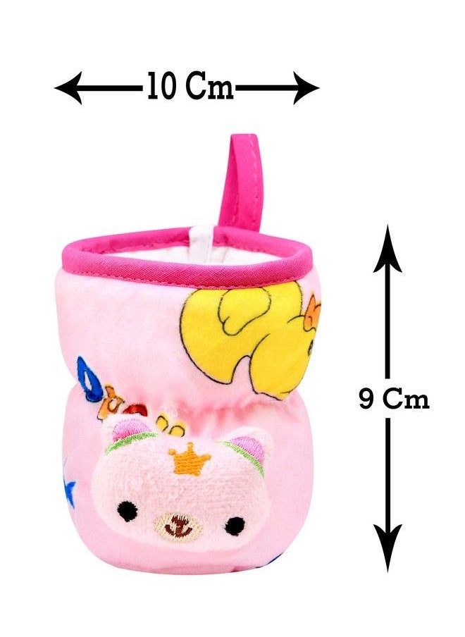The Little Lookers Soft Plush Stretchable Baby Feeding Bottle Cover With Easy To Hold Strap ; Cute Animated Overall Print Pack Of 3 (Multicolor Wide Neck 125Ml 4Oz)  - Image 4
