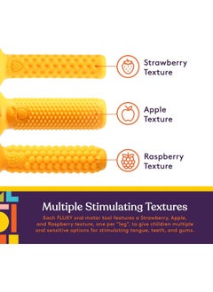 Special Supplies Special Supplies FLUXY Oral Motor Tool Therapy Sensory Motor Aid with 3 Unique Textures Orange  - Image 2