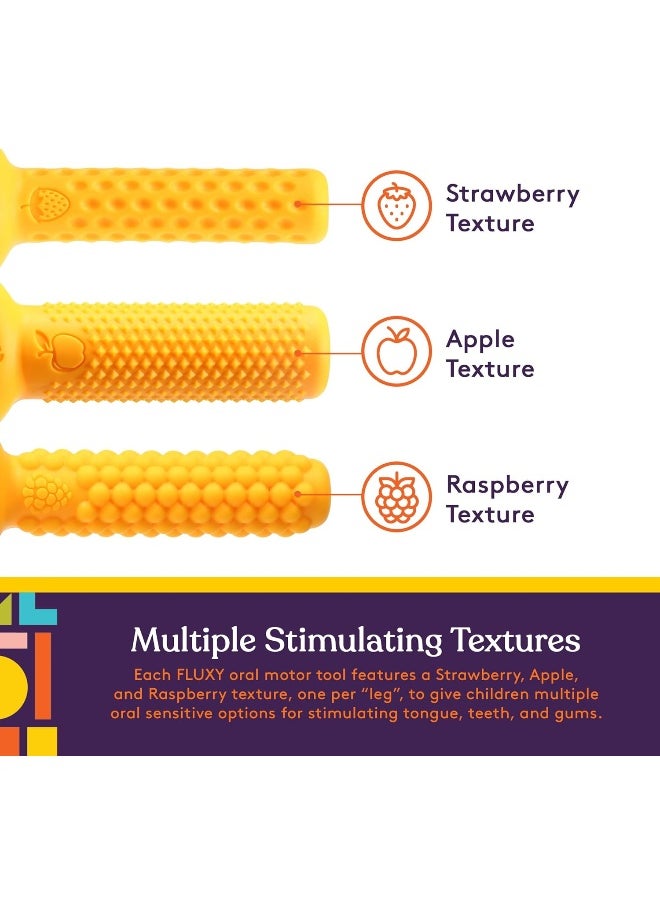 Special Supplies - Special Supplies FLUXY Oral Motor Tool Therapy Sensory Motor Aid with 3 Unique Textures Orange - Image 1
