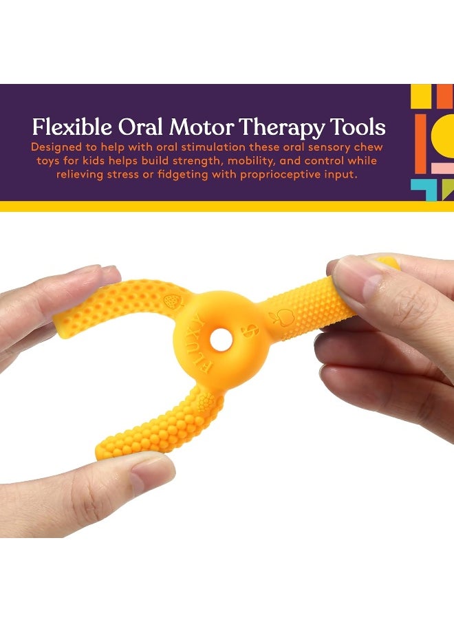 Special Supplies - Special Supplies FLUXY Oral Motor Tool Therapy Sensory Motor Aid with 3 Unique Textures Orange - Image 1