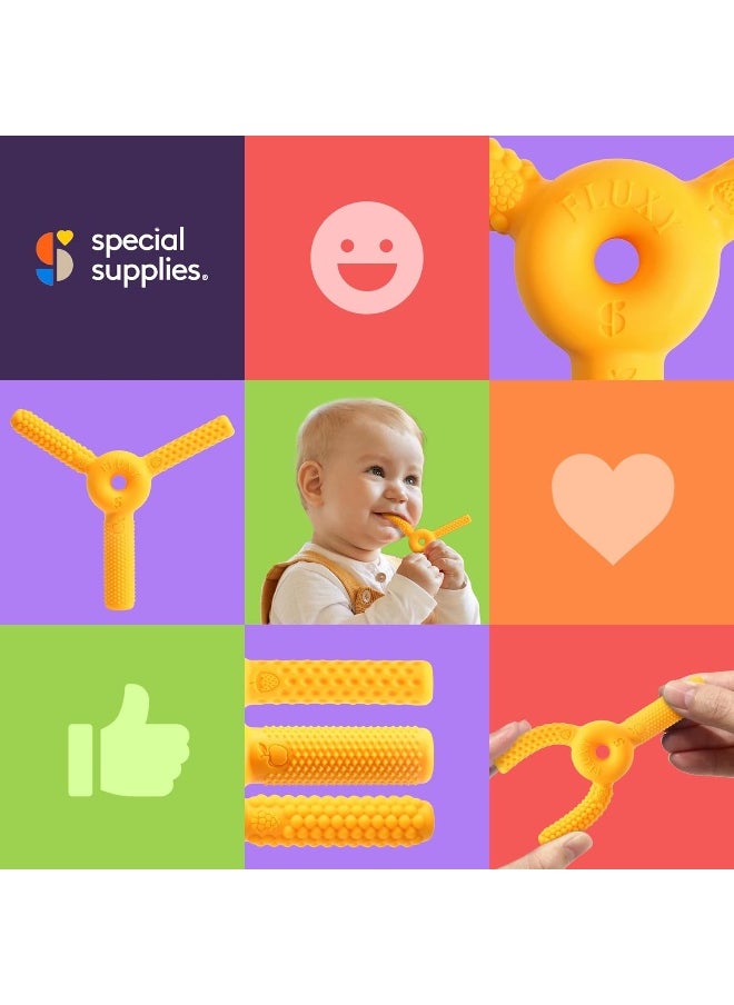 Special Supplies - Special Supplies FLUXY Oral Motor Tool Therapy Sensory Motor Aid with 3 Unique Textures Orange - Image 1