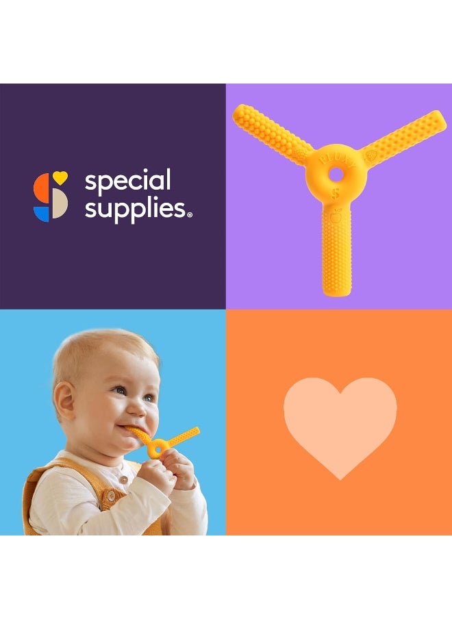 Special Supplies - Special Supplies FLUXY Oral Motor Tool Therapy Sensory Motor Aid with 3 Unique Textures Orange - Image 1
