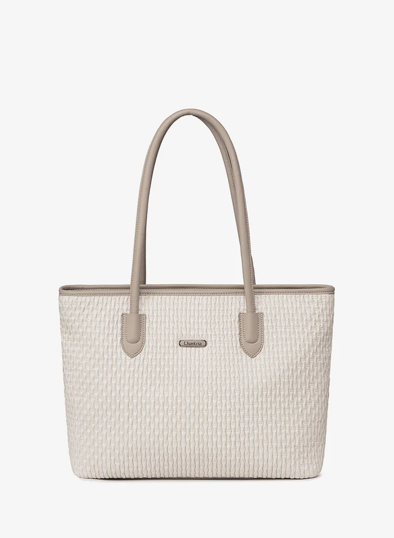 Chantria Premium Lightweight Tote Bag for Women Water Resistant Multifunctional Hand Bag with Separate Laptop and Tablet Compartment, CB00800-OFF WHITE