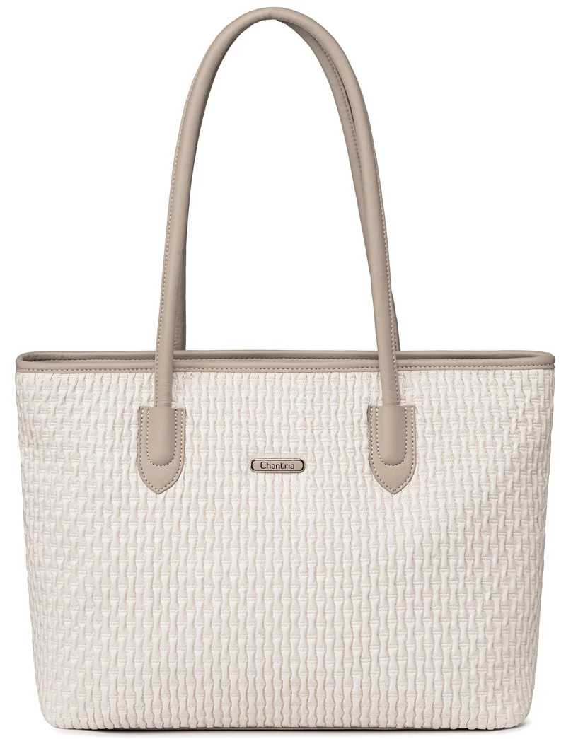 Chantria OFF WHITE Premium Lightweight Tote Bag for Women Water Resistant Multifunctional Hand Bag with Separate Laptop and Tablet Compartment, CB00800, OFF WHITE for Women | Best Price UAE