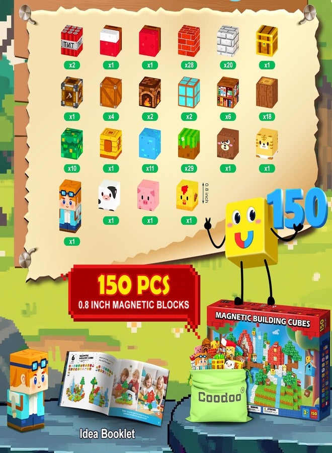 Coodoo 150 PCS Magnetic Blocks Toddler Toys, Magnetic Tiles Building Toys Blocks Forest Set for Kids Aged 3+, STEM Sensory Outdoor Toys Birthday Gifts Classroom Must Haves for Toddler Boys Girls 3 4 5 6 7 8 - Image 4
