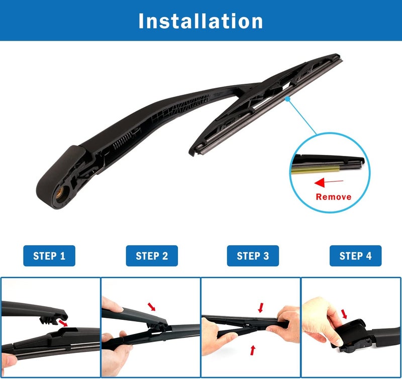 WTI Rear Wiper Arm Blade Set for Nissan Xterra 2005-2015 - Image 5