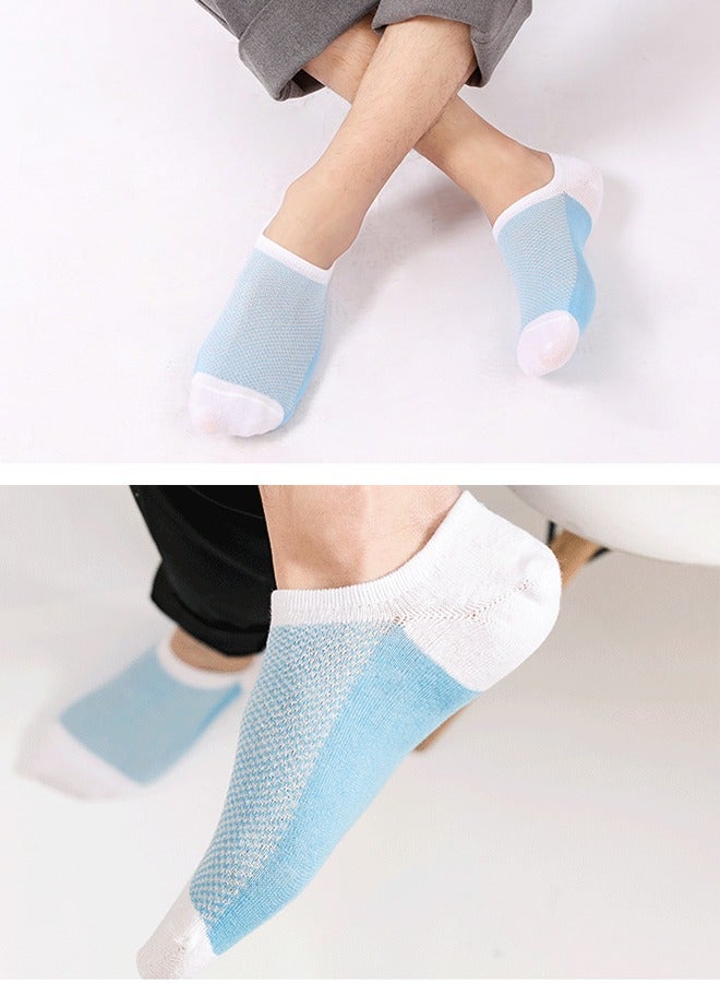 5 أزواج من الجوارب الرجالية غير المرئية، جوارب شبكية قابلة للتنفس، جوارب قارب رجالية لجميع المواسم، جوارب قطنية مضادة للبكتيريا ومزيلة للروائح الكريهة - Image 4