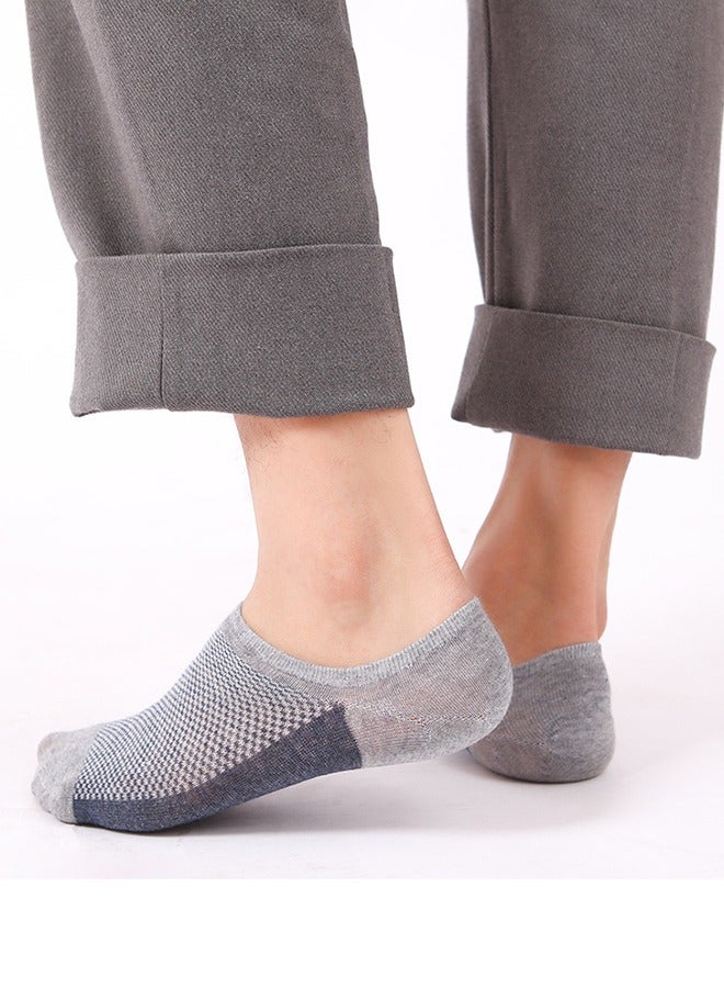5 أزواج من الجوارب الرجالية غير المرئية، جوارب شبكية قابلة للتنفس، جوارب قارب رجالية لجميع المواسم، جوارب قطنية مضادة للبكتيريا ومزيلة للروائح الكريهة - Image 5