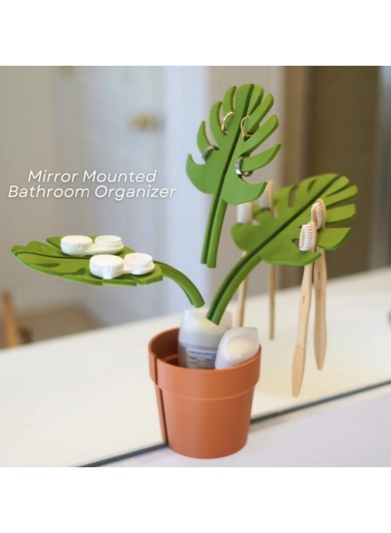 مفرش نبات المونستيرا، زينة على شكل مفرش نبات المونستيرا، زينة ثلاثية الأبعاد، تخزين عملي - Image 1