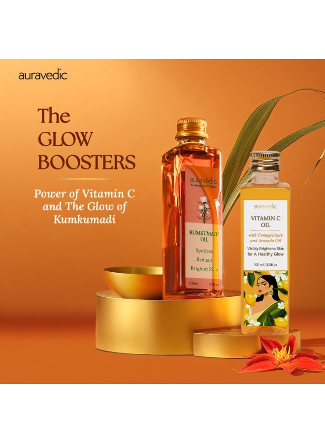Auravedic Kumkumadi Thailam oil 100ml & Vitamin C Face Oil 100m - Image 2