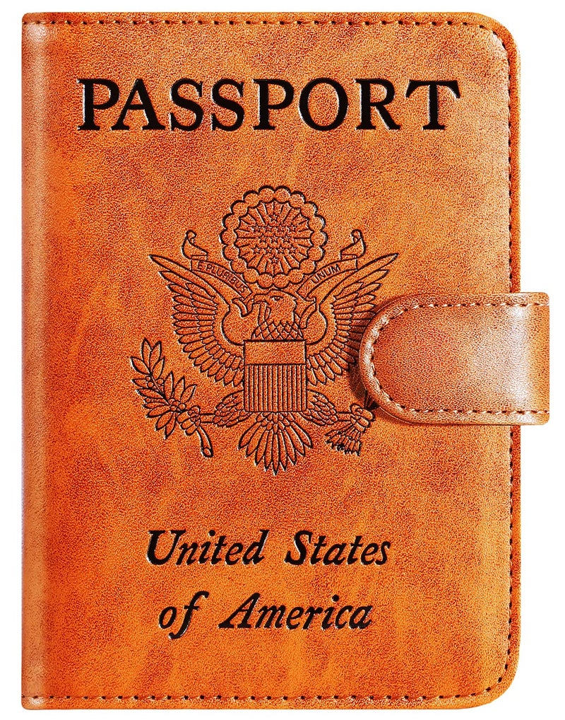 PASCACOO Passport Holder Cover Wallet RFID Blocking Leather Card Case Travel Accessories for Women Men (Claybank) - Image 1