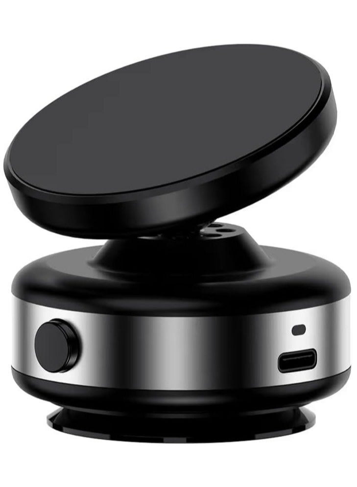 Magnetic Suction Phone Holder for Car, Mirror, and Gym - 360° Rotation (Silver) - Image 1