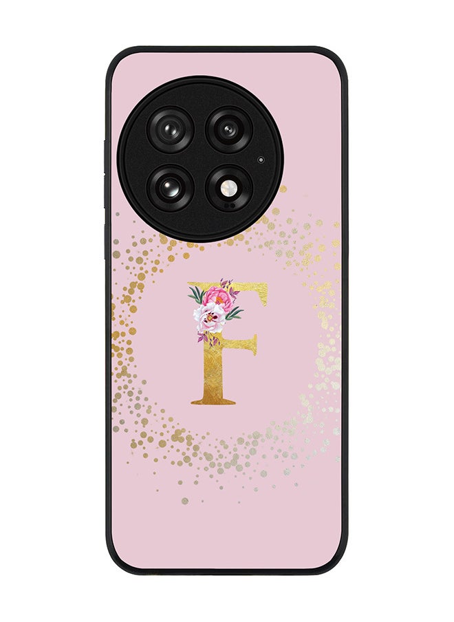 Stylizedd For OnePlus 13 5G Case,Slim fit Camera Protection, Shockproof Thin Phone cover  - Custom Monogram Floral - F  (Pink )  - Image 1
