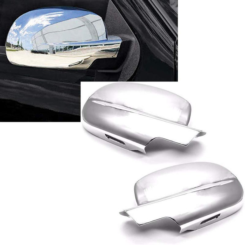 Triple Chrome Plated Side Door Mirror Cover Overlay Compatible With 20072013 Chevy Silverado Sierra 15002500HD3500HD Tahoe Yukon Suburban Avalanche Escalade