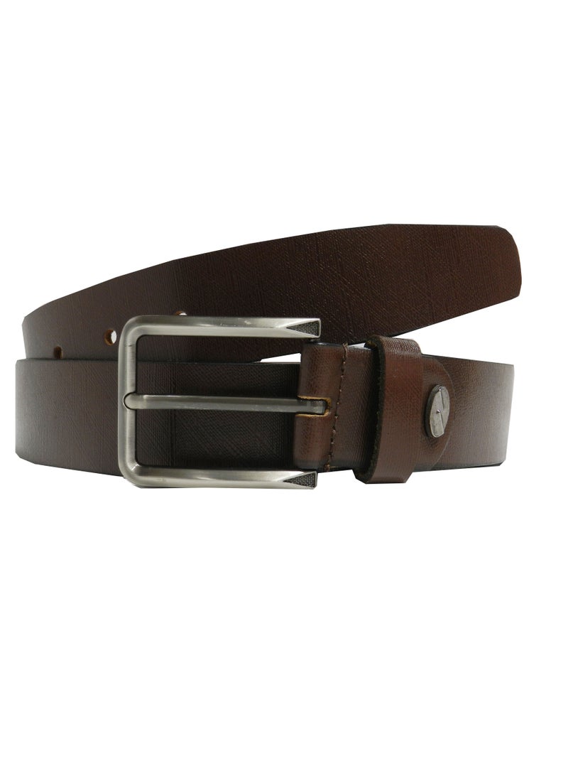 LAVERI LEATHER GENUINE LEATHER 35MM FORMAL AND CASUAL BROWN BELT FOR MENS - Image 1
