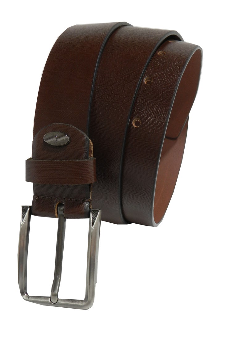 LAVERI LEATHER GENUINE LEATHER 35MM FORMAL AND CASUAL BROWN BELT FOR MENS - Image 2