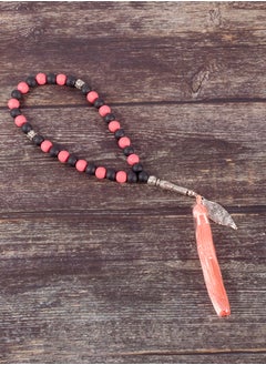 The Black Pearl Accessories Black & Blush Pink Alabaster Stone Prayer Bead of 33 Beads  - Image 1