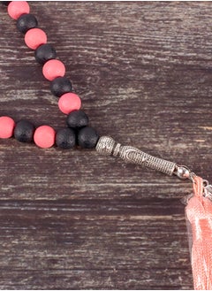 The Black Pearl Accessories Black & Blush Pink Alabaster Stone Prayer Bead of 33 Beads  - Image 3