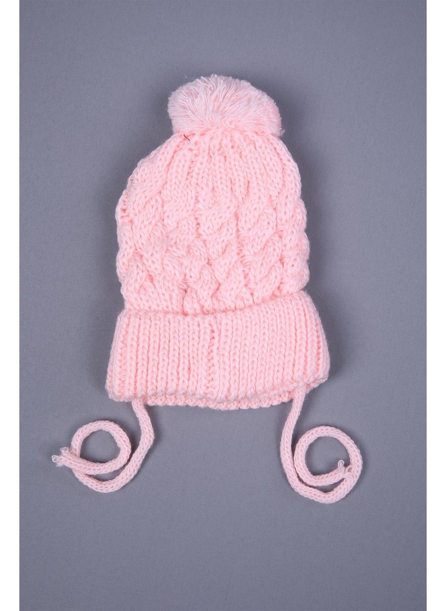 Baby Hola Babyhola Knitwear with Pompom and Tie-up Baby Girl and Boy Newborn 0-3 Months Beanie 0946-1  - Image 1
