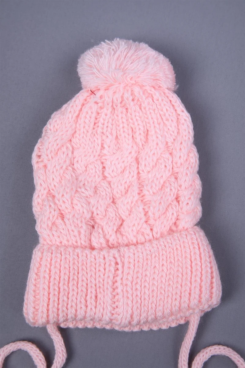 بيبي هولا Babyhola Knitwear with Pompom and Tie-up Baby Girl and Boy Newborn 0-3 Months Beanie 0946-1