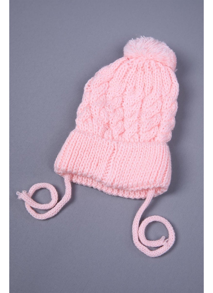 Baby Hola Babyhola Knitwear with Pompom and Tie-up Baby Girl and Boy Newborn 0-3 Months Beanie 0946-1  - Image 2