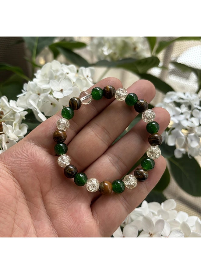 Goolsky 1pc/Prosperity And Abundance Natural Stone Tiger Eye Stone Handmade Women Stretch Bracelet Encourage Success Personal Strength Jewelry Gift - Image 3