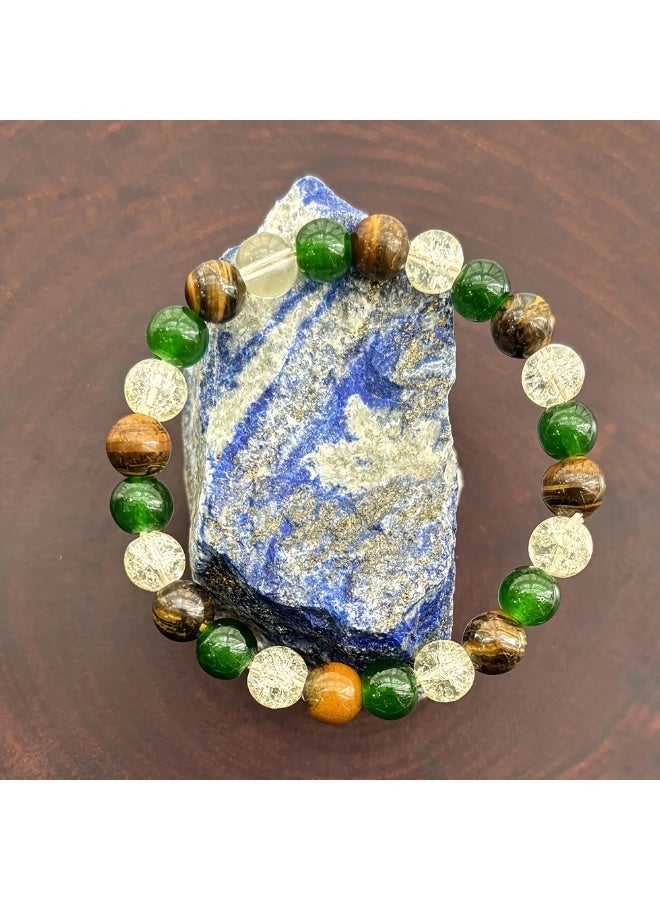 Goolsky 1pc/Prosperity And Abundance Natural Stone Tiger Eye Stone Handmade Women Stretch Bracelet Encourage Success Personal Strength Jewelry Gift - Image 4