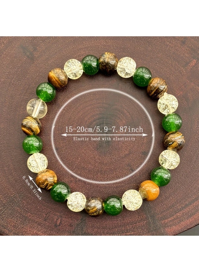 Goolsky 1pc/Prosperity And Abundance Natural Stone Tiger Eye Stone Handmade Women Stretch Bracelet Encourage Success Personal Strength Jewelry Gift - Image 2