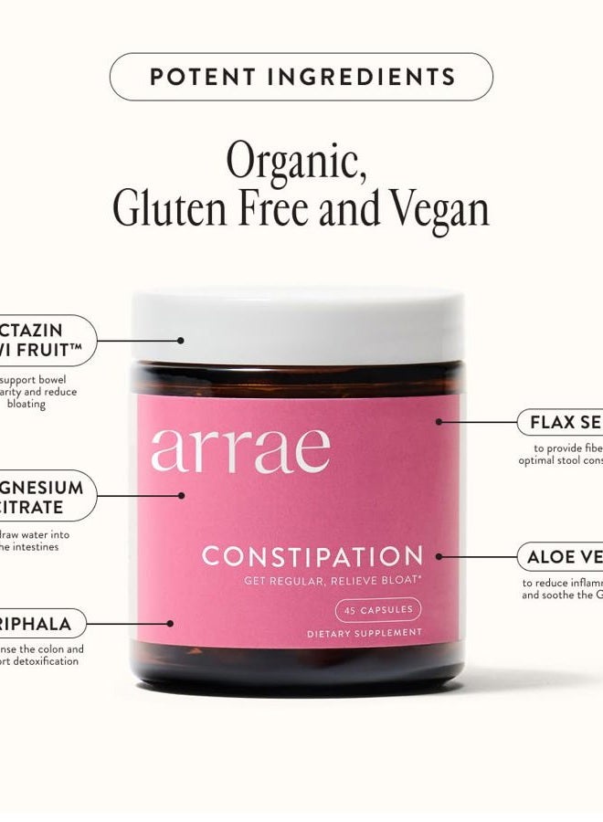 Arrae Constipation Relief: Natural Colon Cleanse, Fast-Acting Capsules for Regular Bowel Movements & Gut Health, Digestive Detox, Bloating Relief for Women & Men, Gut Cleanse (60 Count) - Image 4