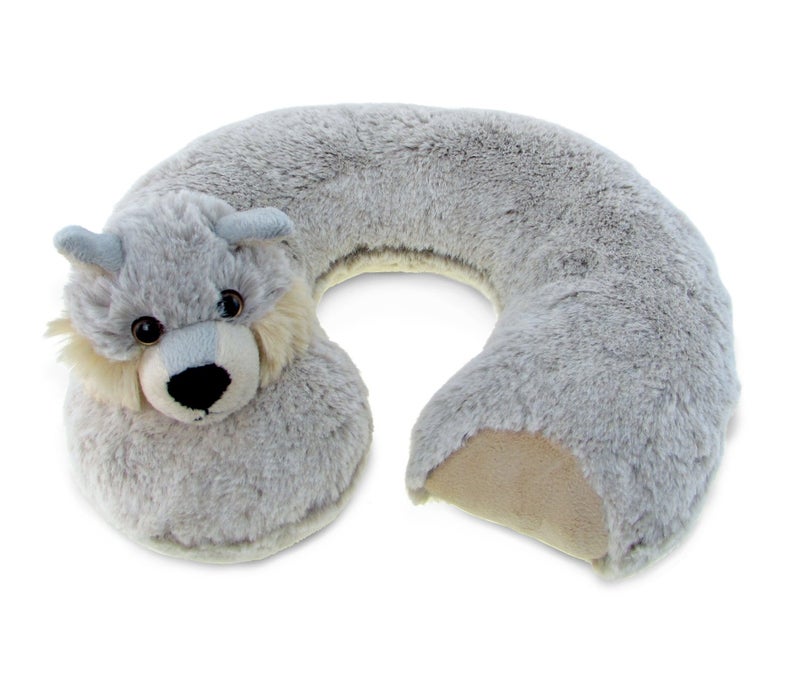 Puzzled DolliBu Wolf Plush Neck Pillow Soft Travel Neck Pillow Animal for Neck Head Support Cute Wild Life Stuffed Pillow Accessory for Naps Novelty Stuffed Animal Headrest for Kids Adults - Image 3