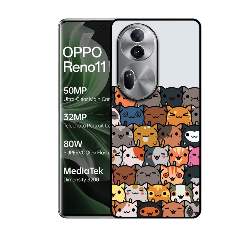EYE CATCH Printed Protective Case Cover For Oppo Reno 11 Pro -  Cats - Image 1